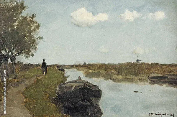 Along The Towpath By Johan Hendrik Weissenbruch