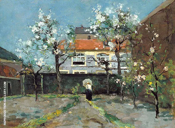 Back Garden at The Kazernestraat The Hague By Johan Hendrik Weissenbruch