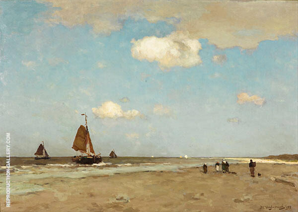 Beach Scene 1887 by Johan Hendrik Weissenbruch | Oil Painting Reproduction