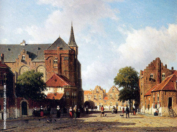 City View by Johan Hendrik Weissenbruch | Oil Painting Reproduction