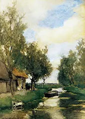 Farm on Polder Canal By Johan Hendrik Weissenbruch