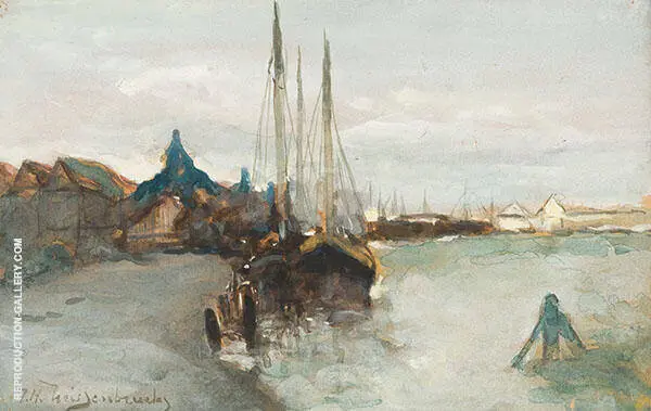 Harbour of Zaandam By Johan Hendrik Weissenbruch