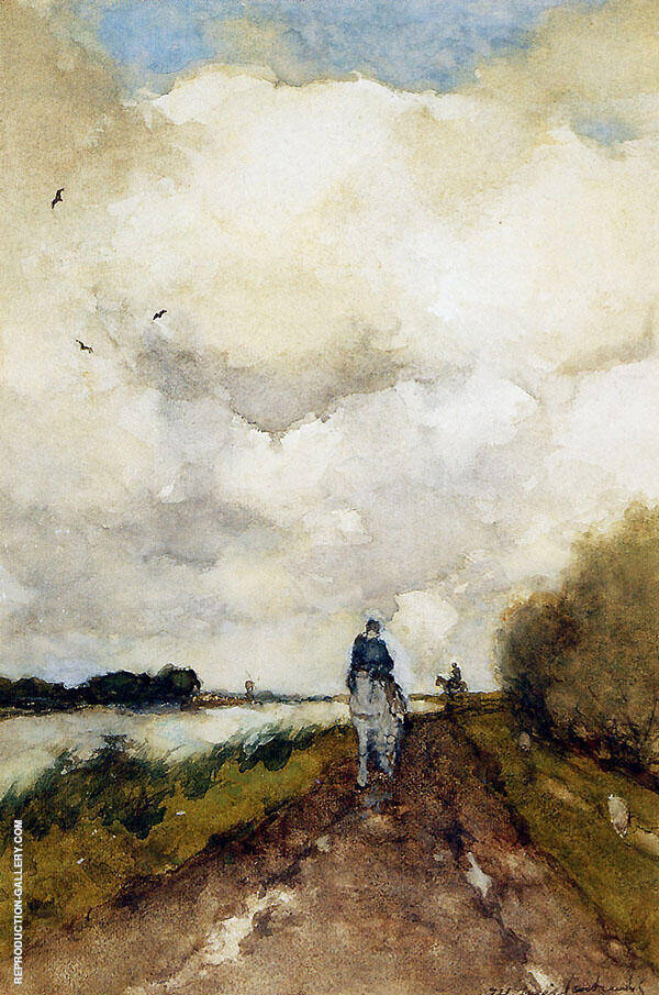Horseman on Path Near Noorden | Oil Painting Reproduction
