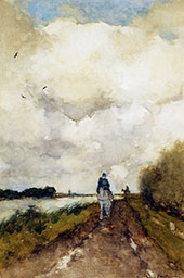 Horseman on Path Near Noorden By Johan Hendrik Weissenbruch