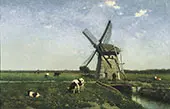Landscape with Mill Near Schiedam By Johan Hendrik Weissenbruch