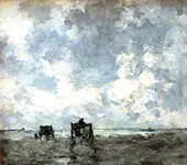 Shell Carts on The Beach By Johan Hendrik Weissenbruch