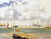 Ships in The Harbour By Johan Hendrik Weissenbruch