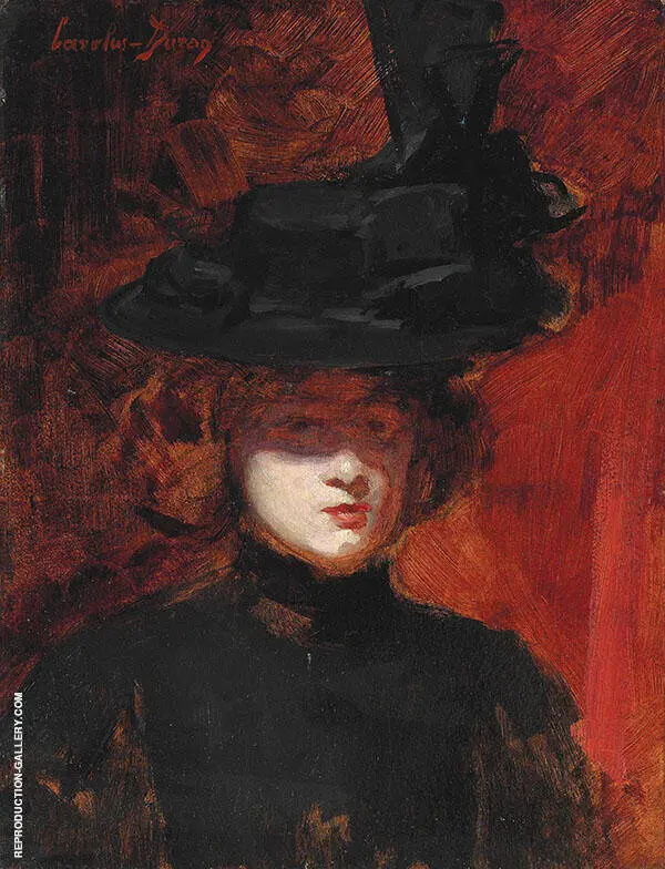 Portrait of a Woman in a Black Dress and Hat By Charles Auguste Emile Durant (Carolus Duran)