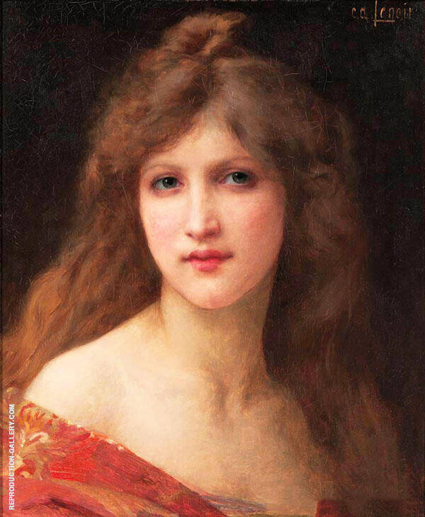 Portrait of a Girl in a Red Dress | Oil Painting Reproduction
