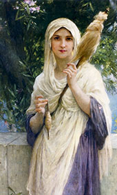 The Spinner by The Sea By Charles Amable Lenoir