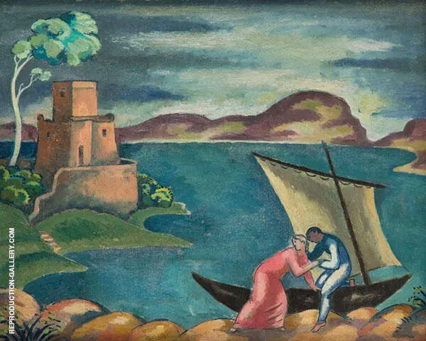 Fishermen's Idyll Invitation into The Boat 1914 By Eugene Zak