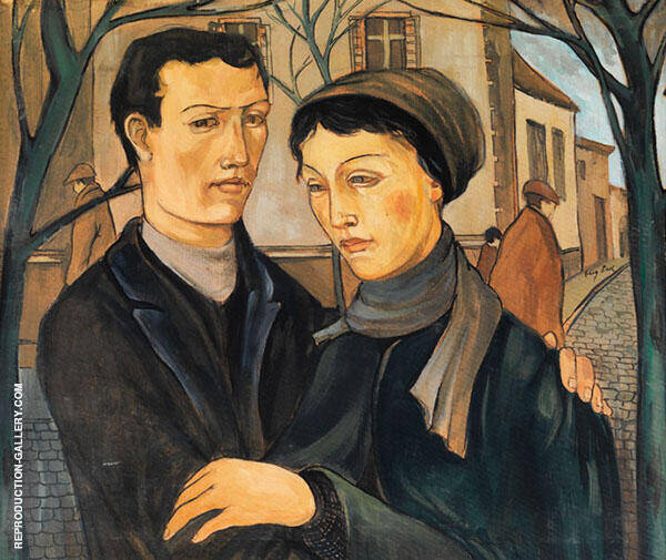 The Couple on The Street by Eugene Zak | Oil Painting Reproduction