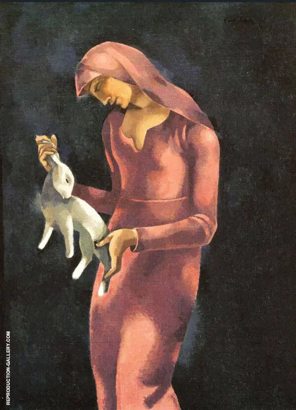 Woman with Rabbit By Eugene Zak