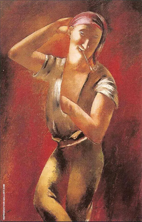 Young Man Smoking a Pipe By Eugene Zak
