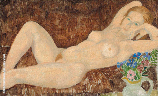 Reclining Nude with Flowers 1926 | Oil Painting Reproduction