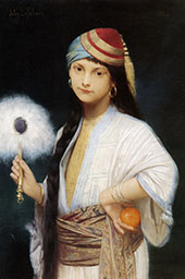 The Feathered Fan 1884 By Jules Joseph Lefebvre