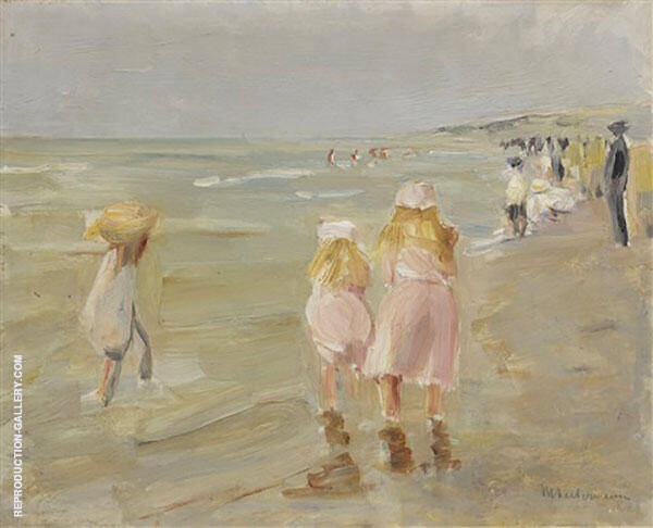 Beach in Sheveningen c1898 by Max Liebermann | Oil Painting Reproduction