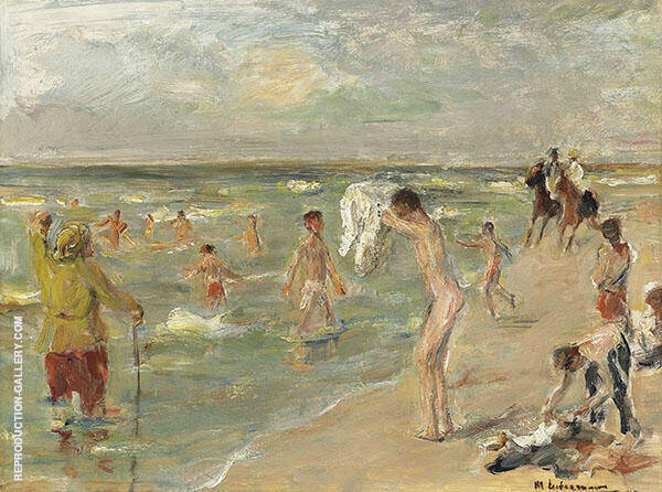 Boy Bathing in Zandvoort by Max Liebermann | Oil Painting Reproduction