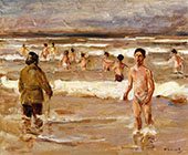 Children Bathing in The Sea By Max Liebermann