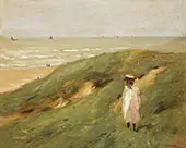 Dune near Nordwijk with a Child By Max Liebermann