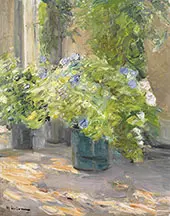 Flower Pots in Front of The House By Max Liebermann