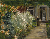 Gardener in front of The Flower Gardens at The Gardener's Cottage to The East By Max Liebermann