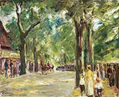 The Large Lake Street in Wannsee with Strolling People By Max Liebermann