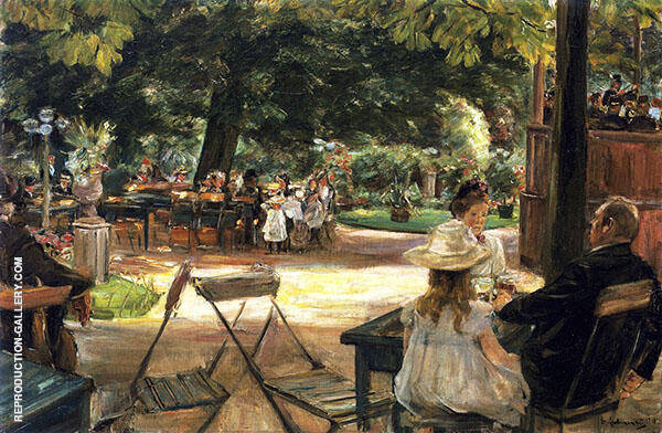 The Restaurant Garden by Max Liebermann | Oil Painting Reproduction