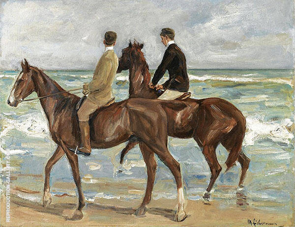 Two Riders on The Beach by Max Liebermann | Oil Painting Reproduction