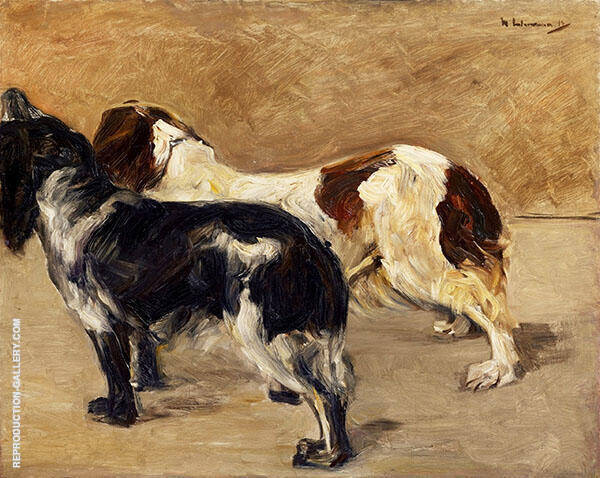 Two Spaniels by Max Liebermann | Oil Painting Reproduction