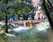 View of The Flower Terrace in The Wannsee Garden By Max Liebermann