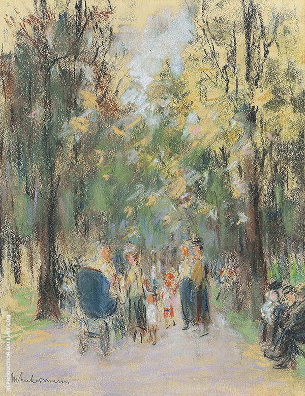 Walk in The Berlin Zoo by Max Liebermann | Oil Painting Reproduction