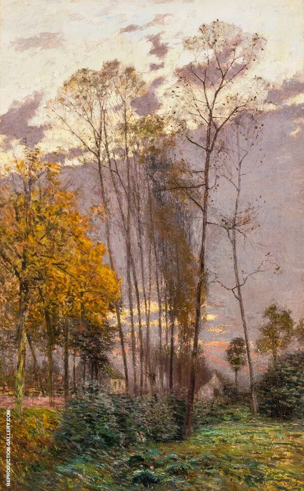 A Rural Landscape on an Autumn Morning By Emile Claus