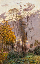 A Rural Landscape on an Autumn Morning By Emile Claus