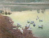Ducklings on The Riverbank 1900 By Emile Claus