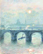 Evening on The Thames London c1915 By Emile Claus