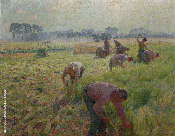 Flax Harvesting 1904 by Emile Claus | Oil Painting Reproduction