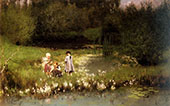 Picking Blossoms By Emile Claus