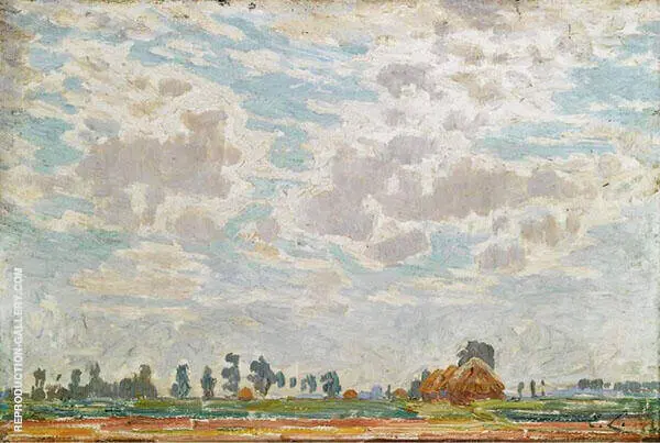 A Clouded Sky above a Belgian Farmhouse By Emile Claus