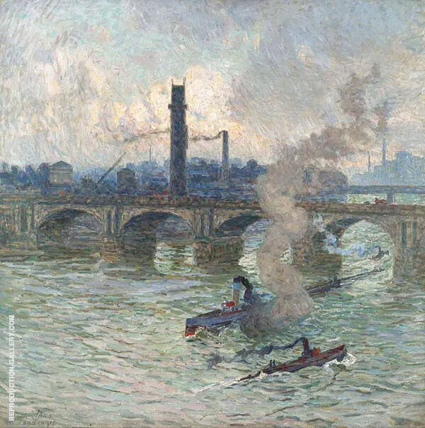Steamboats on The Thames 1916 By Emile Claus