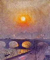 Sunset over Waterloo Bridge 1916 By Emile Claus