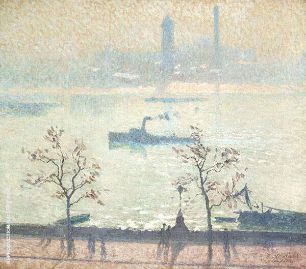 View of The Thames from The Embankment 1919 By Emile Claus