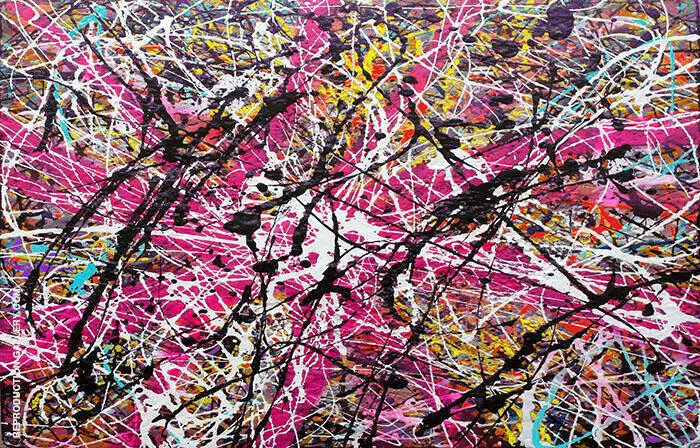 Inspired by, Magenta Landscape By Jackson Pollock (Inspired By)