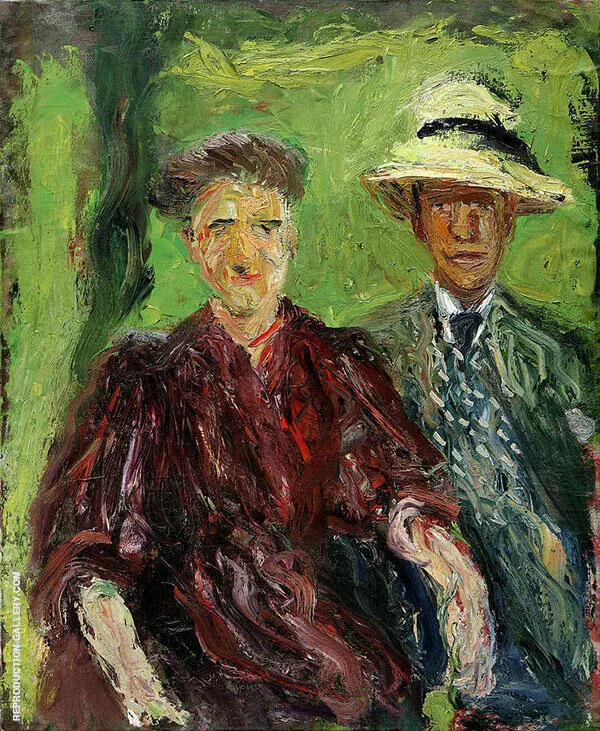 Double Portrait Green Background 1908 By Richard Gerstl