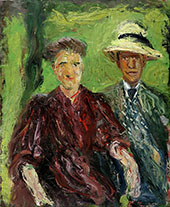 Double Portrait Green Background 1908 By Richard Gerstl