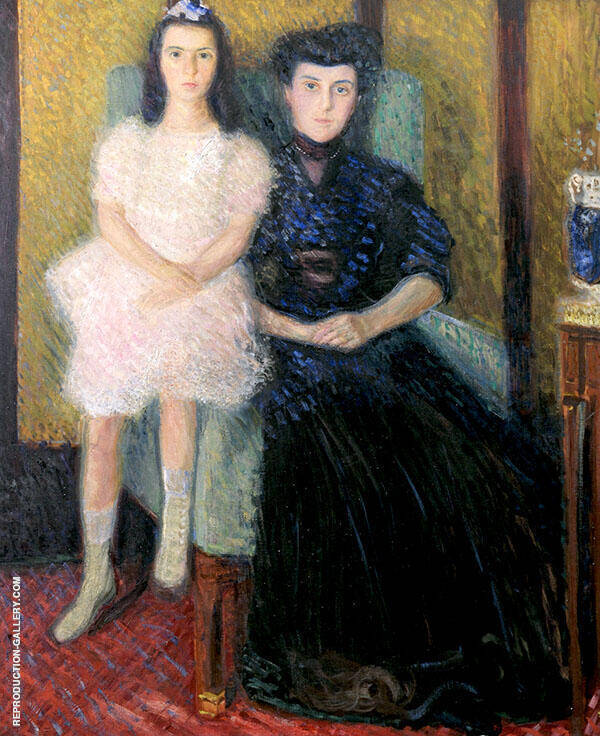 Mother and Daughter by Richard Gerstl | Oil Painting Reproduction