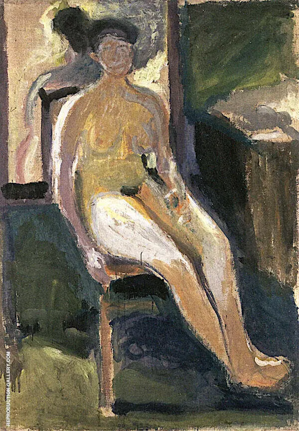 Sedted Female Nude 1908 By Richard Gerstl