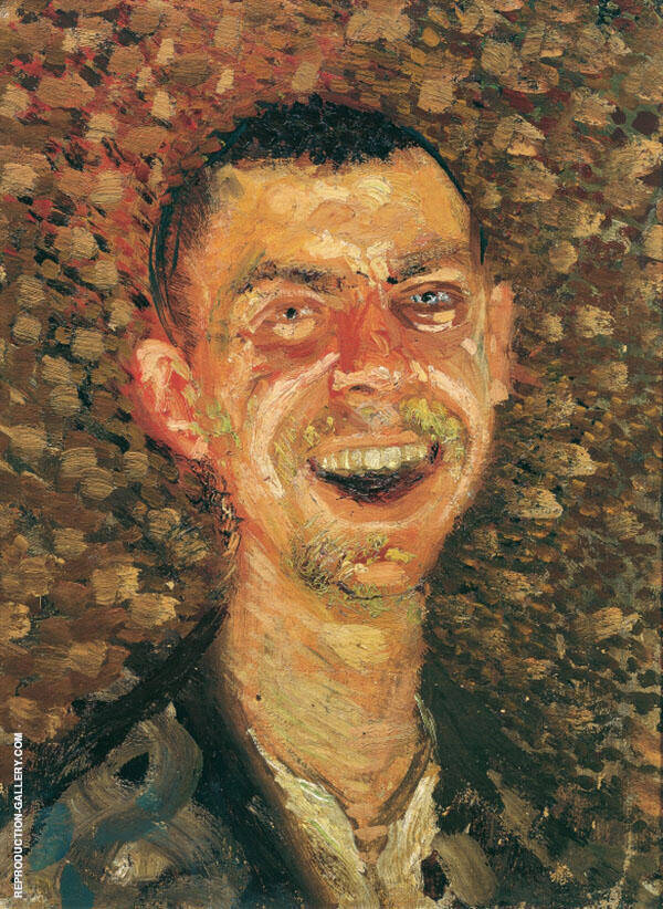 Self Portrait Laughing 1908 by Richard Gerstl | Oil Painting Reproduction