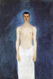 Semi Nude Self Portrait Against a Blie Background 1904 By Richard Gerstl