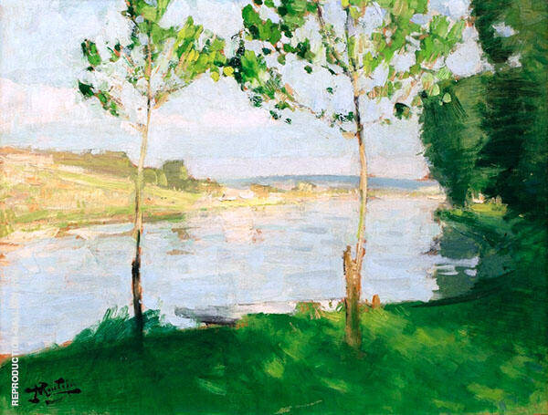Banks of a River by Pierre Eugene Montezin | Oil Painting Reproduction